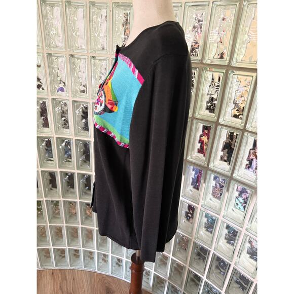 Michael Simon Vintage Cars Beaded Spun Silk Blend Sweater - size large - Picture 5 of 11